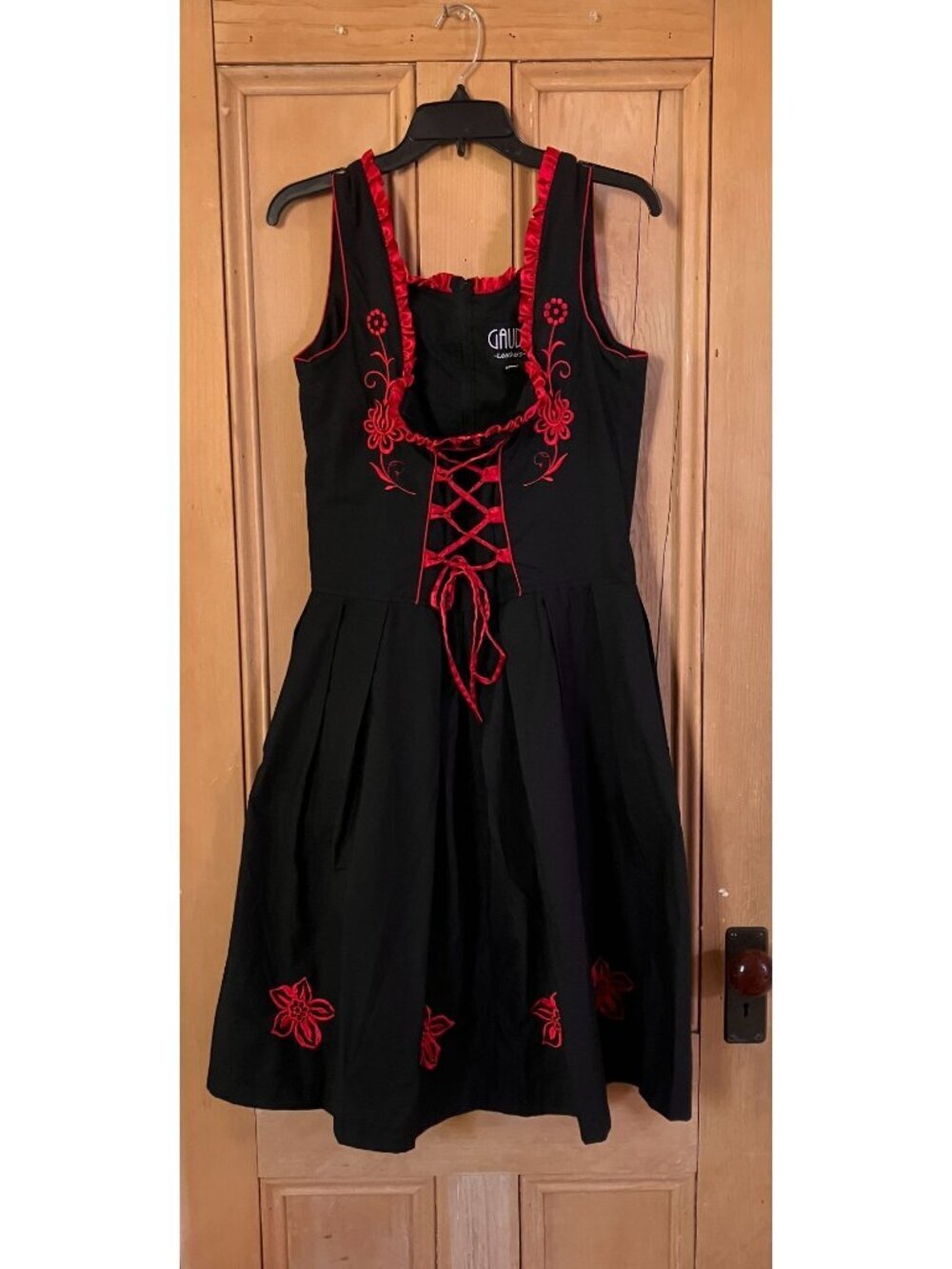 Gaudi Leathers Womens Oktoberfest German Lace Up Dress Size XL (44) Black SP EXC
